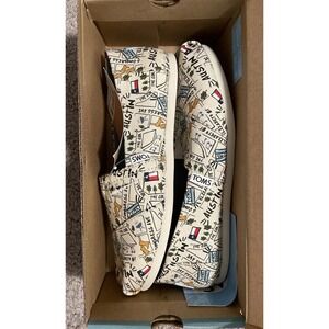 Toms Natural Printed Canvas Austin Alpargatas, Size 6 Eur 36.5,‎ NIB